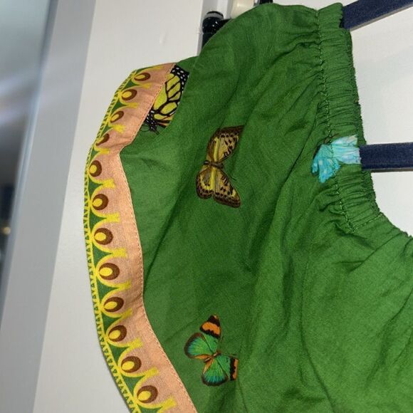 Anna Cate Spencer Maxi Butterfly Green Off-Shoulder Dress Sz S NWT - Picture 11 of 13